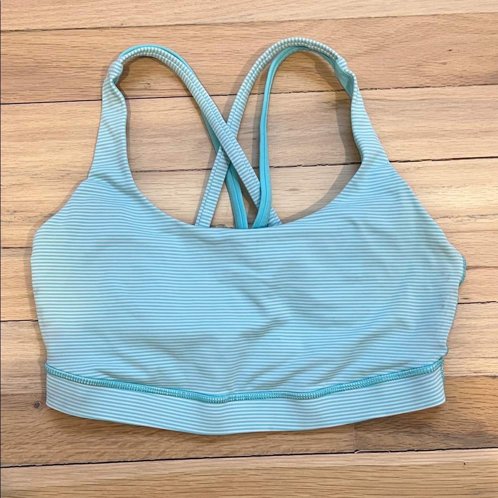 Lululemon Athletica Aqua Striped Sports Bra